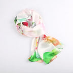 Silk Scarf Collections|Blossom Range|Lotus Design|Rainbow|Long Silk Scarf - Vshine Silk and Shine 