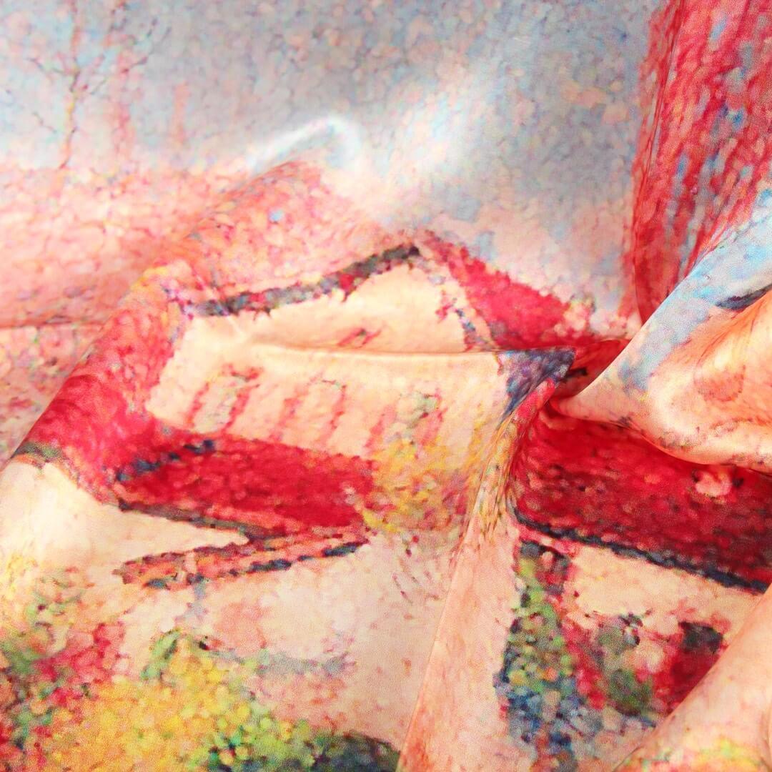 Silk Scarf Collections|Blossom Range|Landscape Design|Golden|Long Silk Scarf - Vshine Silk and Shine 