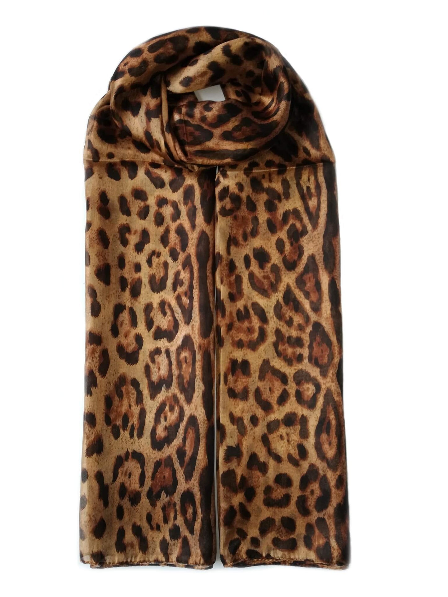 Large Silk Scarf Leopard Original - Vshine Silk and Shine Fashion Accessories