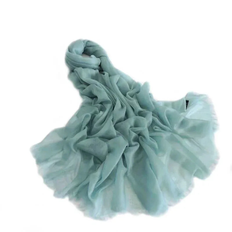 Extra Large Finest Cashmere Shawl Mint Green - Vshine Silk and Shine 