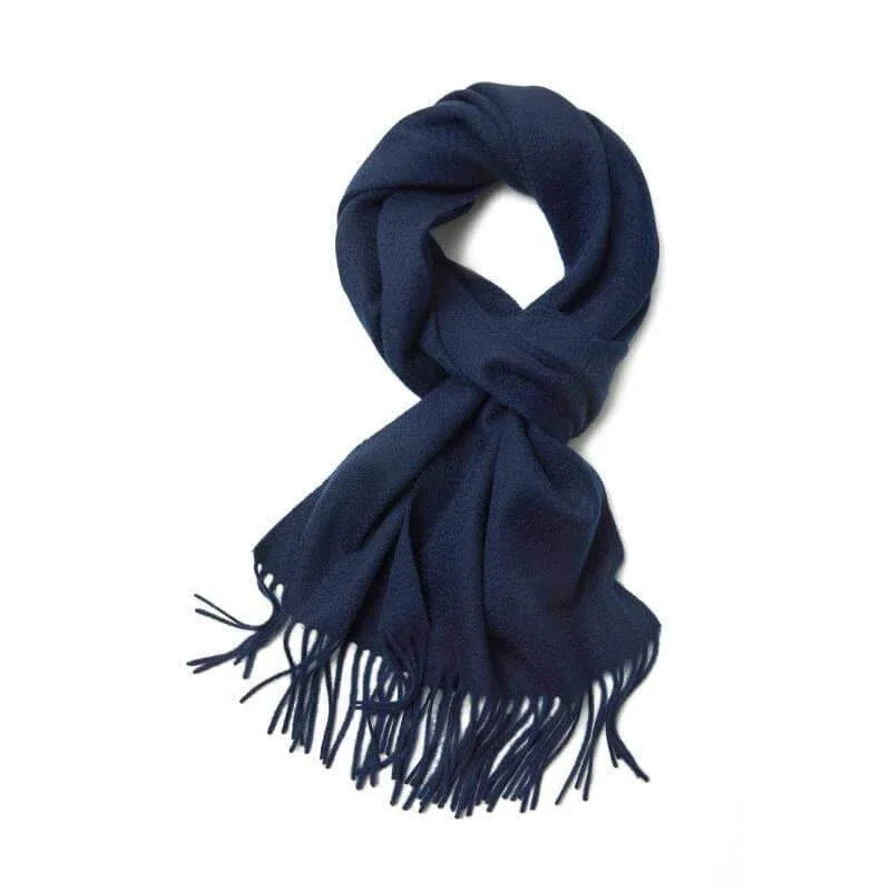 100% Cashmere Scarf in Navy Blue - Vshine Silk and Shine 