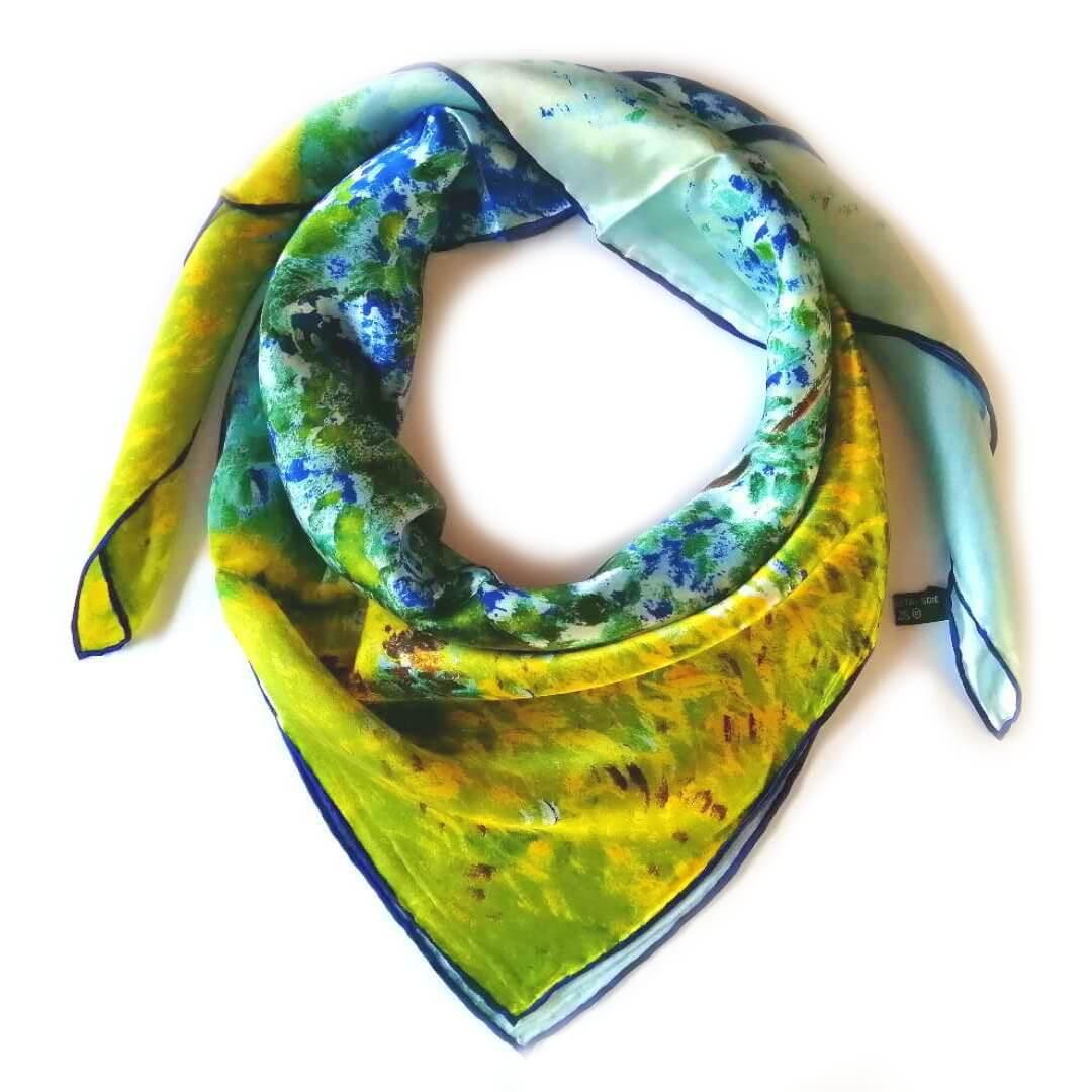 Oil Paint Silk Scarf| Oil Paint Spring Field - Vshine Silk and Shine 