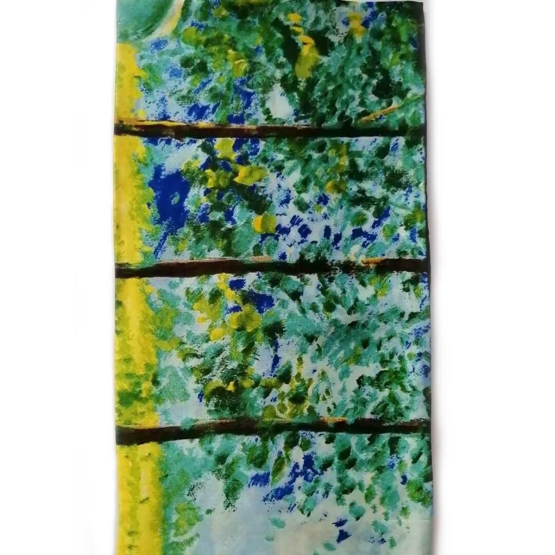 Oil Paint Silk Scarf| Oil Paint Spring Field - Vshine Silk and Shine 