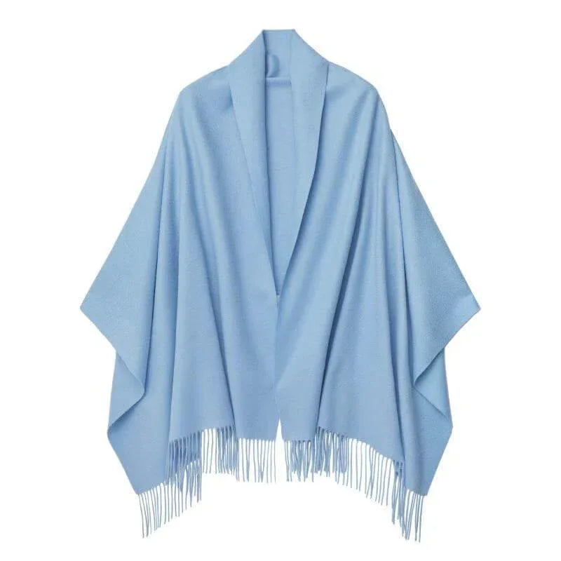 100% Cashmere Shawl Pale Blue - Vshine Silk and Shine 