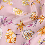 Large Square Twill Silk Scarf Spring Blossom Pink - Vshine Silk and Shine 