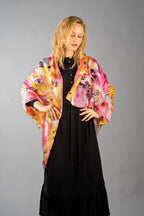 Rainbow Range| Large Silk Scarf Butterfly Pink - Vshine Silk and Shine 