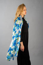 Rainbow Range| Large Silk Scarf Iris Blue - Vshine Silk and Shine 