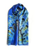 Rainbow Range| Large Silk Scarf Peacock Royal Blue - Vshine Silk and Shine 