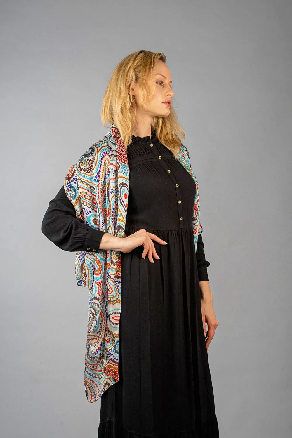 Rainbow Range|Large Silk Scarf Abstract Paisley Original - Vshine Silk and Shine 