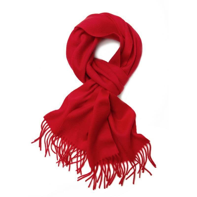 100% Cashmere Scarf in Red - Vshine Silk and Shine 