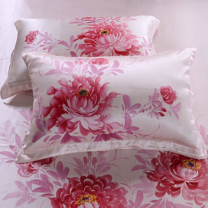 Luxury Silk and Shine Bedding Set Pure Lux Neutral Tone Rose Dream - Vshine Silk and Shine 