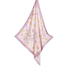 Large Square Twill Silk Scarf Spring Blossom Pink - Vshine Silk and Shine 