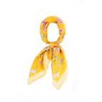 Large Square Twill Silk Scarf Spring Blossom Yellow - Vshine Silk and Shine 