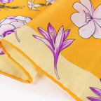 Large Square Twill Silk Scarf Spring Blossom Yellow - Vshine Silk and Shine 