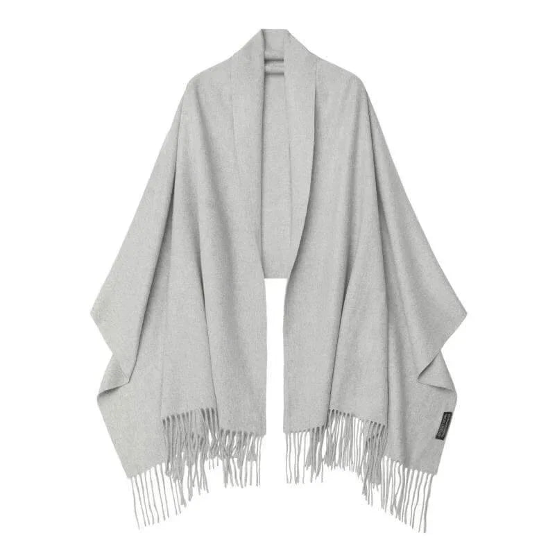 Cashmere Shawl Silver Grey - Vshine Silk and Shine 