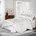 Luxury Silk and Shine Bedding Set Pure Lux Snow White - Vshine Silk and Shine 
