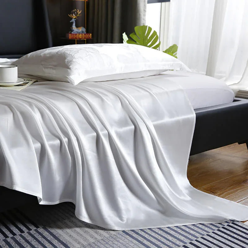 Luxury Silk and Shine Bedding Set Pure Lux Neutral Tone Snowwhite Dreams - Vshine Silk and Shine 