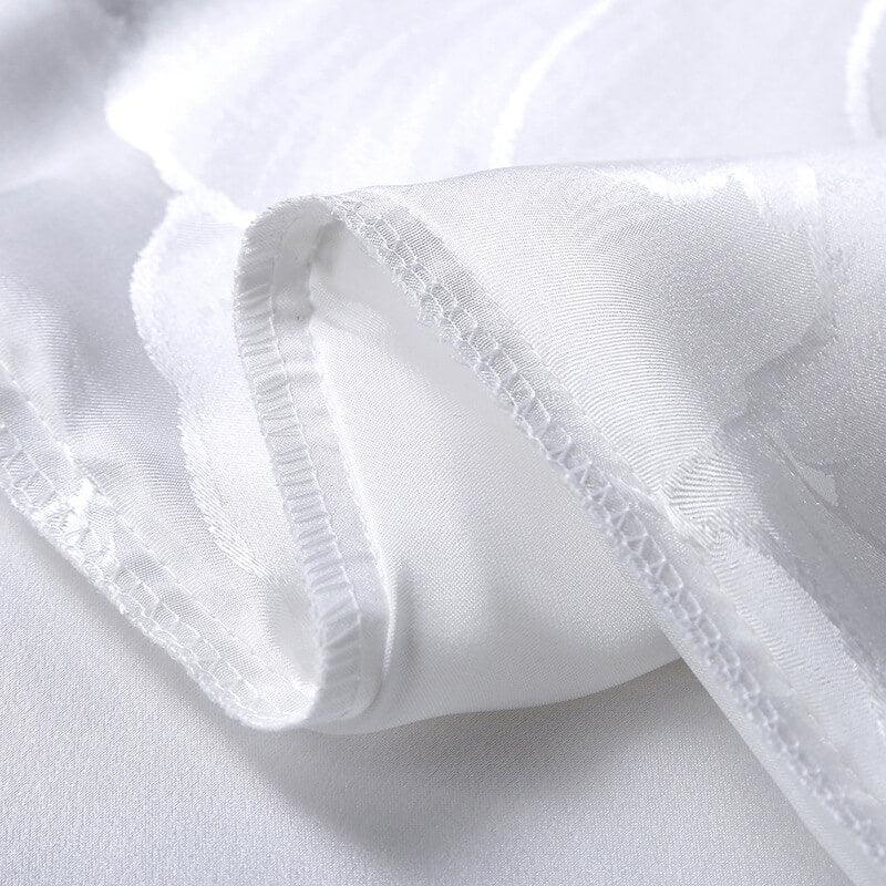 Luxury Silk and Shine Bedding Set Pure Lux Neutral Tone Snowwhite Dreams - Vshine Silk and Shine 