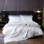 Luxury Silk and Shine Bedding Set Pure Lux Neutral Tone Snowwhite Dreams - Vshine Silk and Shine 