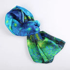 Silk Scarf Collecitons|Blossom Range|Starry Night Design|Blue|Long Silk Scarf - Vshine Silk and Shine 
