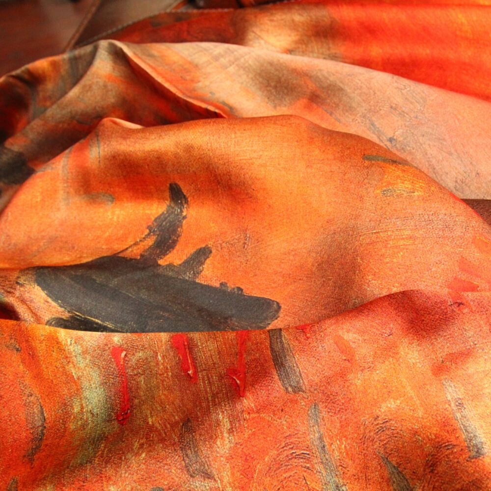 Oil Paint Silk Scarf| Sunset - Vshine Silk and Shine 