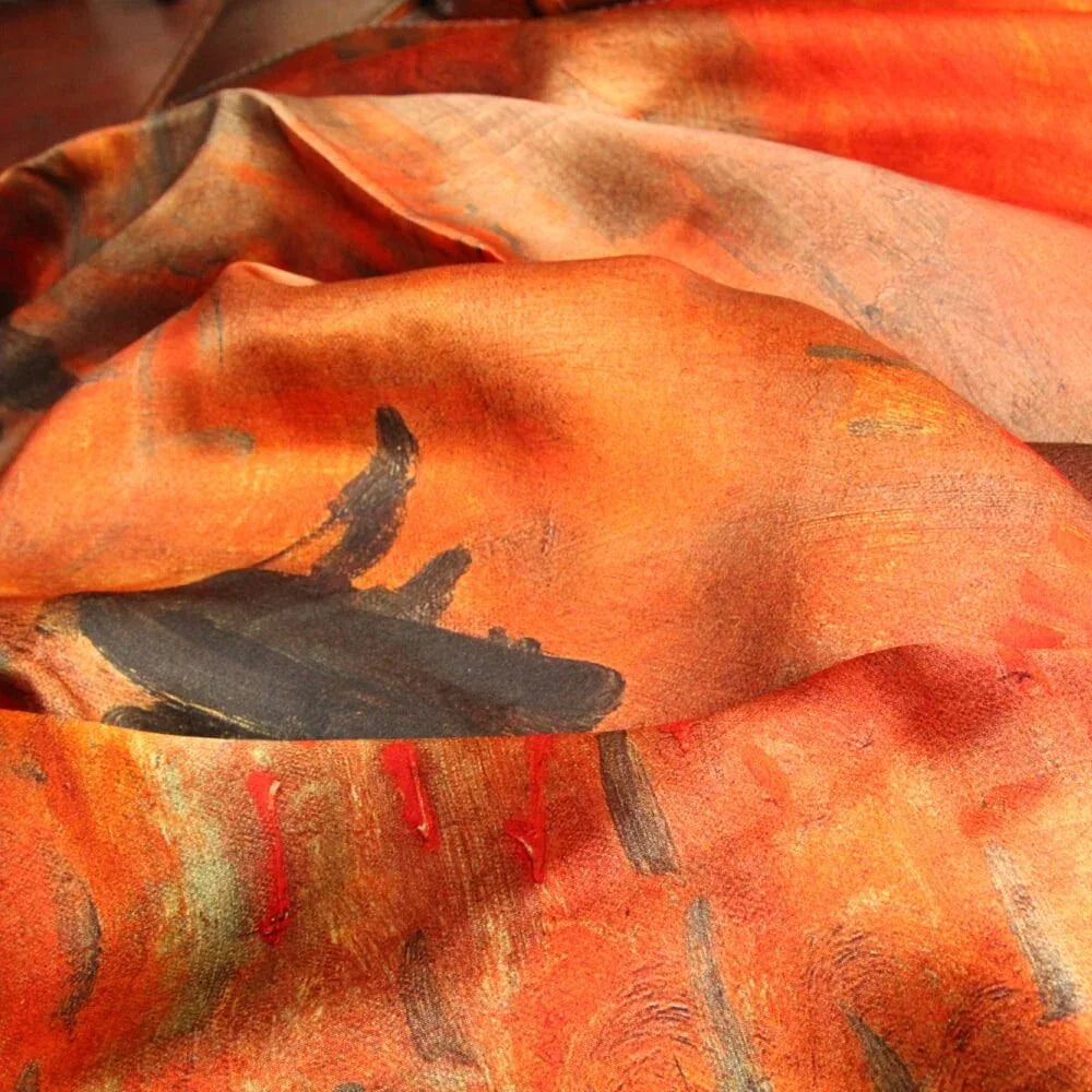 Oil Paint Silk Scarf| Sunset - Vshine Silk and Shine 