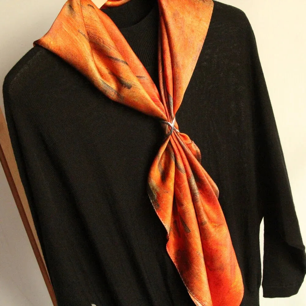 Oil Paint Silk Scarf| Sunset - Vshine Silk and Shine 