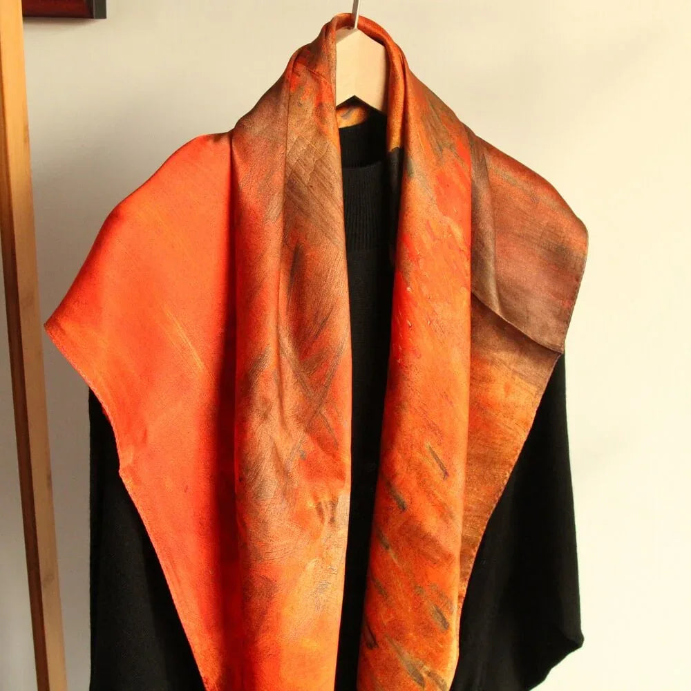 Oil Paint Silk Scarf| Sunset - Vshine Silk and Shine 