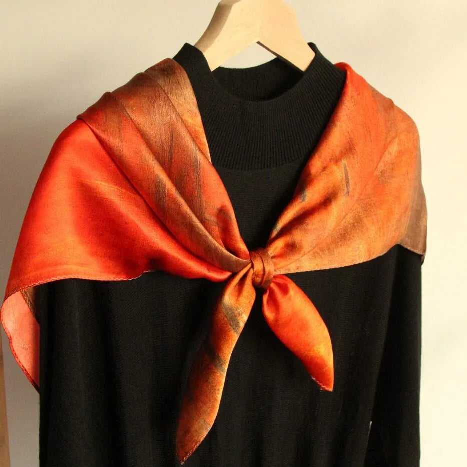Oil Paint Silk Scarf| Sunset - Vshine Silk and Shine 