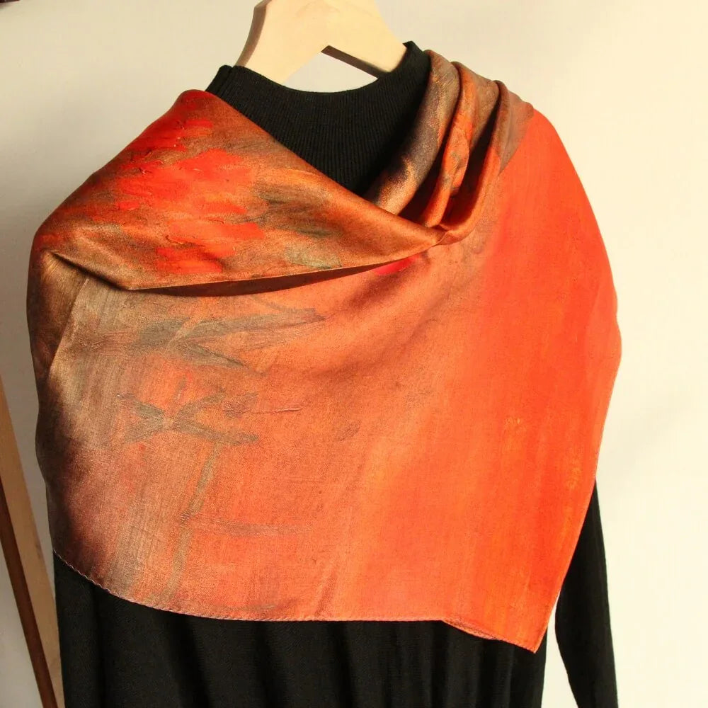 Oil Paint Silk Scarf| Sunset - Vshine Silk and Shine 