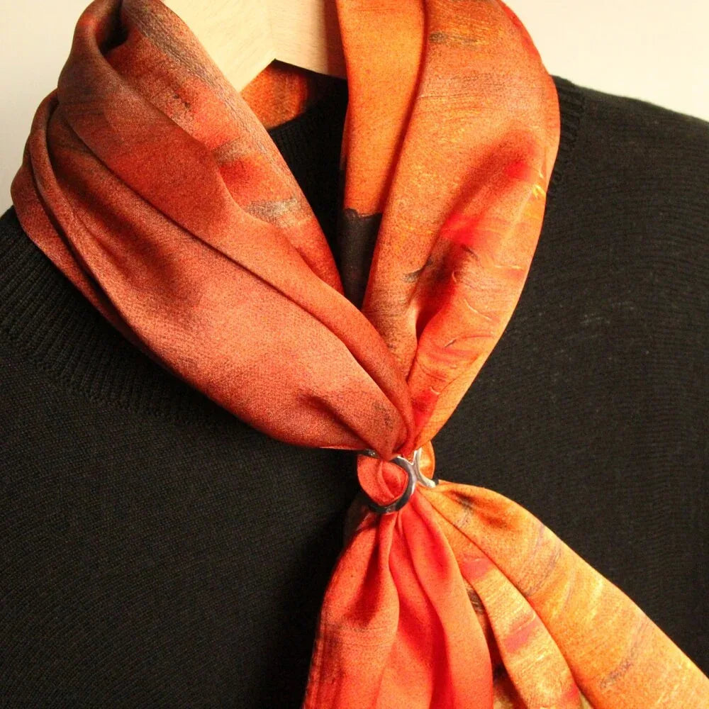 Oil Paint Silk Scarf| Sunset - Vshine Silk and Shine 