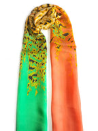 Rainbow Range| Long Silk Scarf Leopard Yellow and Green - Vshine Silk and Shine 