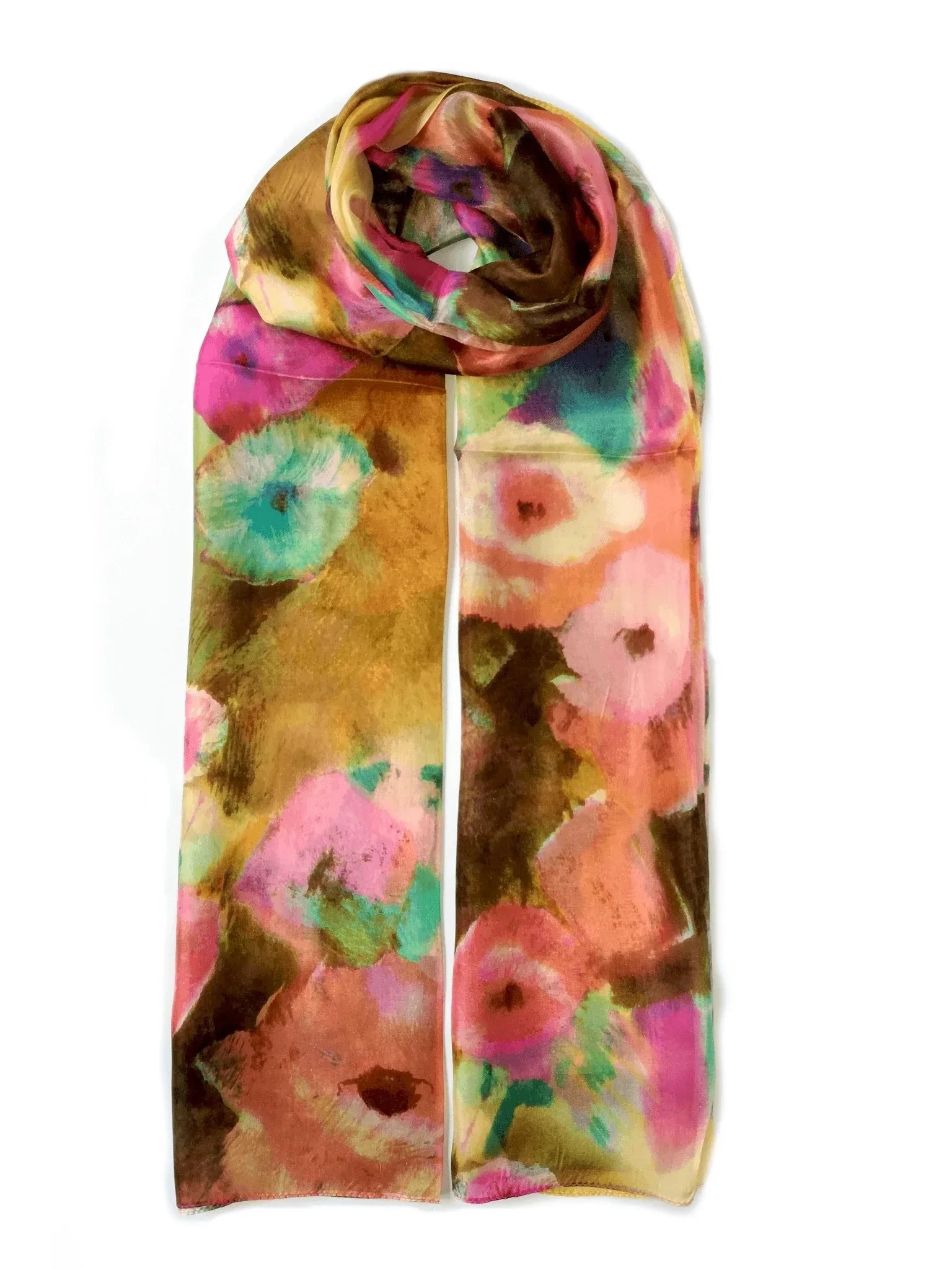 Rainbow Range| Large Silk Scarf Bloom Orange - Vshine Silk and Shine 
