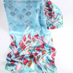 Silk Scarf Collections|Blossom Range|Tropical Sea design|Blue|Long Silk Scarf - Vshine Silk and Shine 