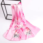 Silk Scarf Collections|Blossom Range|Tulip Design|Pink|Long Silk Scarf - Vshine Silk and Shine 