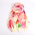 Silk Scarf Collecitons|Blossom Range|Tulip Design|Red|Long Silk Scarf - Vshine Silk and Shine 