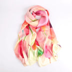 Silk Scarf Collecitons|Blossom Range|Tulip Design|Red|Long Silk Scarf - Vshine Silk and Shine 