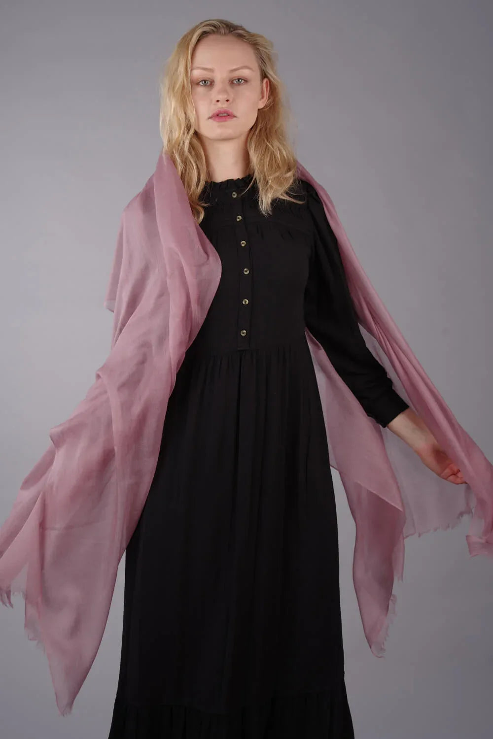 Extra Large Finest Cashmere Shawl Light Dusty Pink - Vshine Silk and Shine 