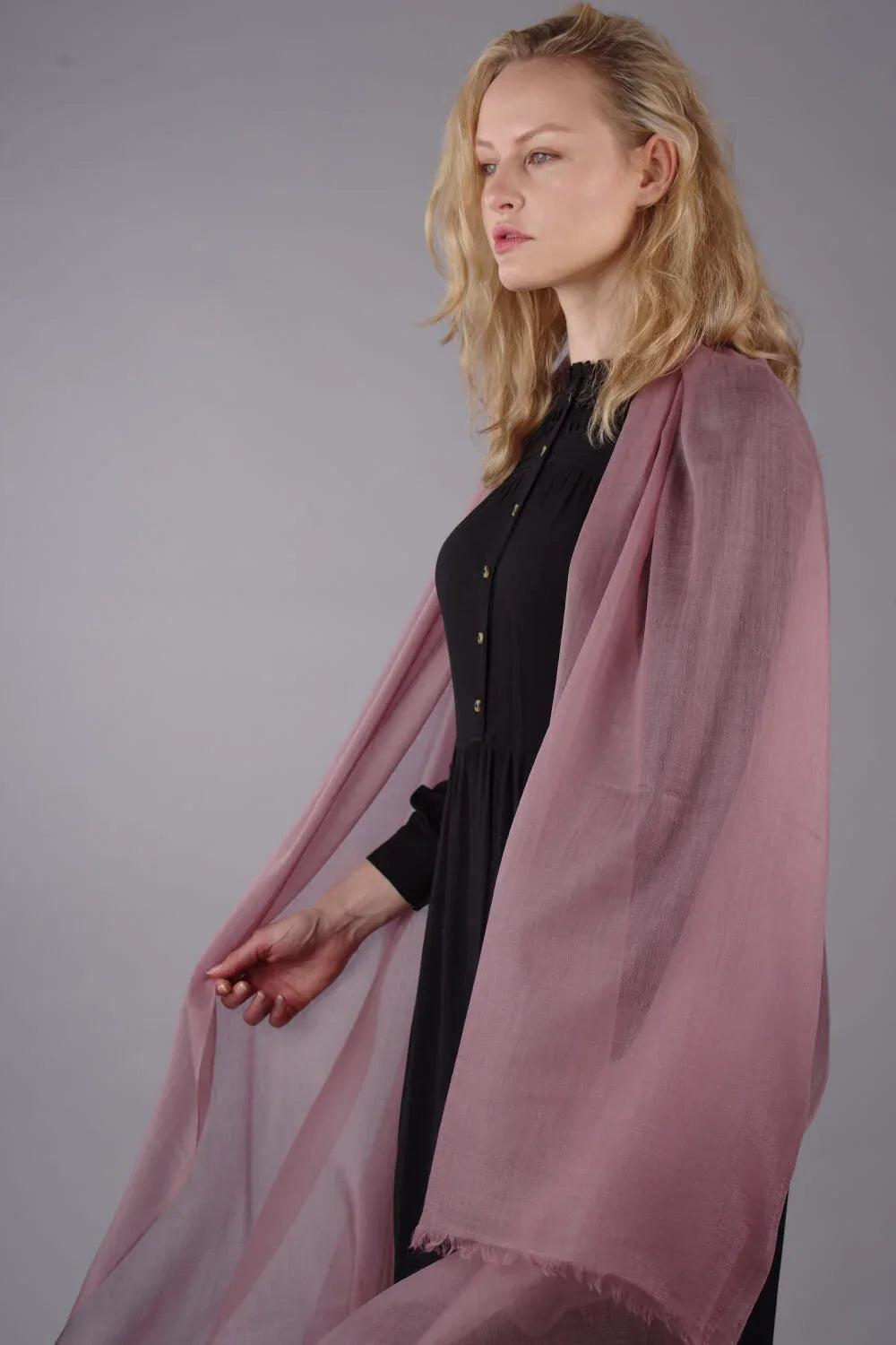 Extra Large Finest Cashmere Shawl Light Dusty Pink - Vshine Silk and Shine 