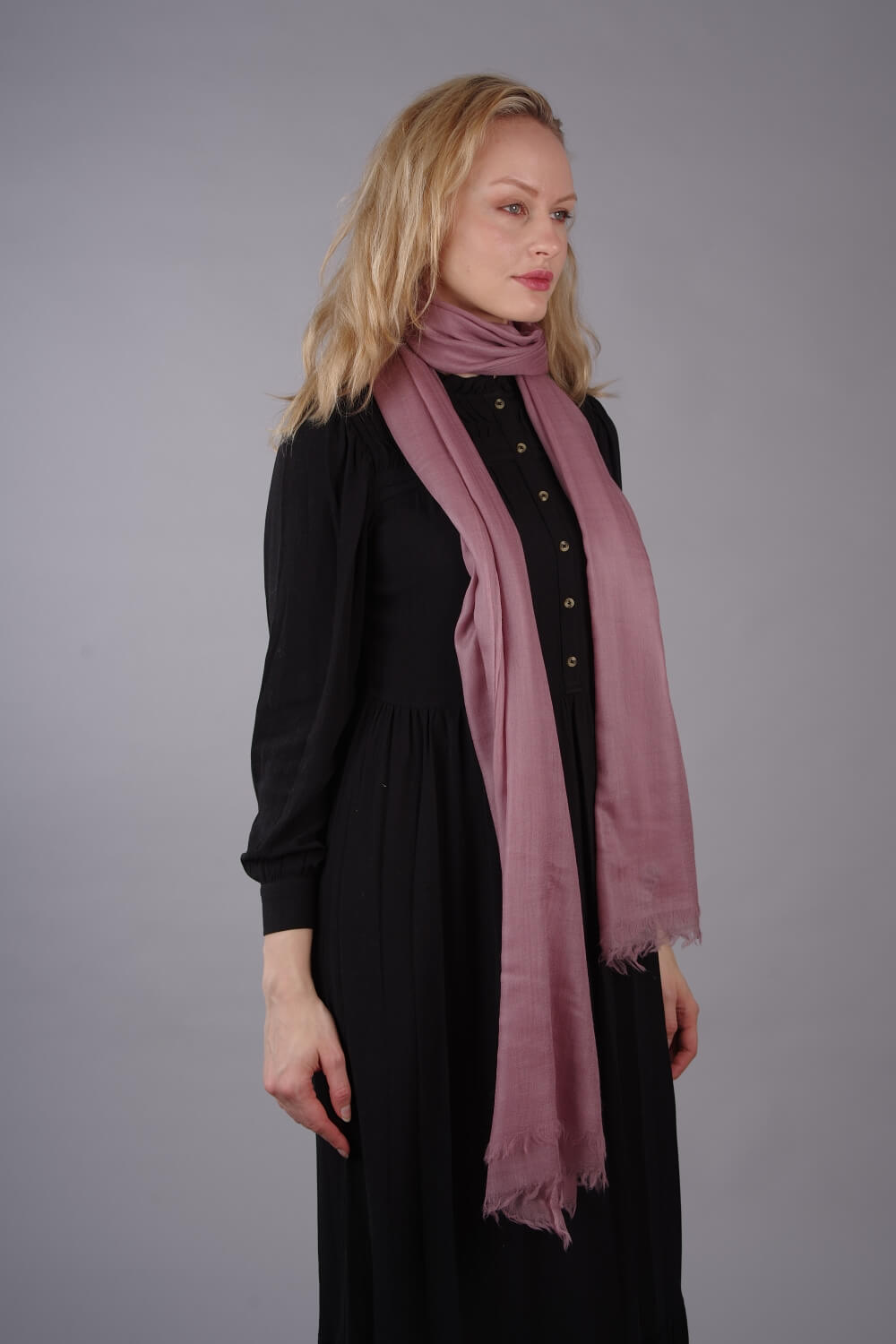 Extra Large Finest Cashmere Shawl Light Dusty Pink - Vshine Silk and Shine 