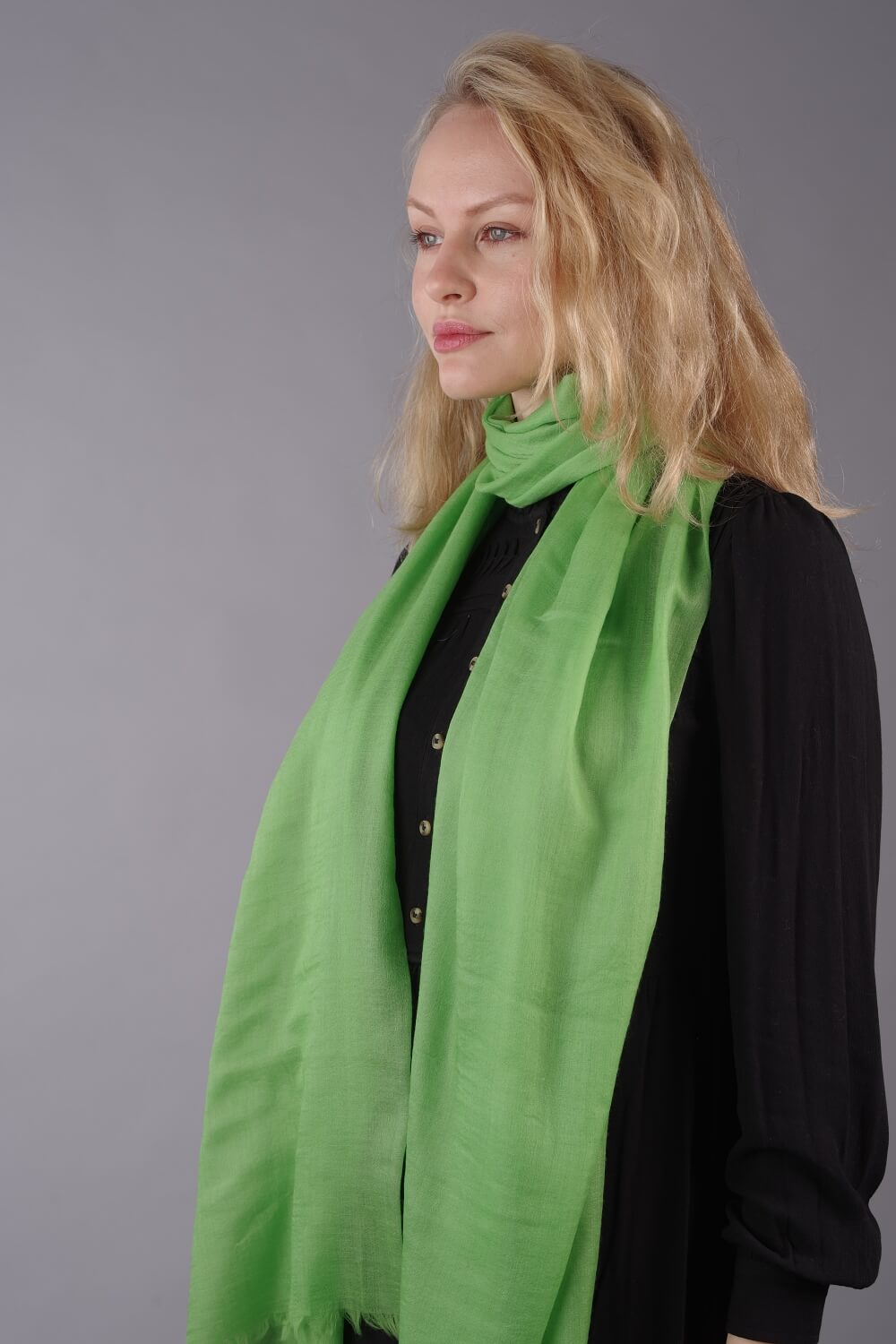Extra Large Finest Cashmere Shawl Green - Vshine Silk and Shine 