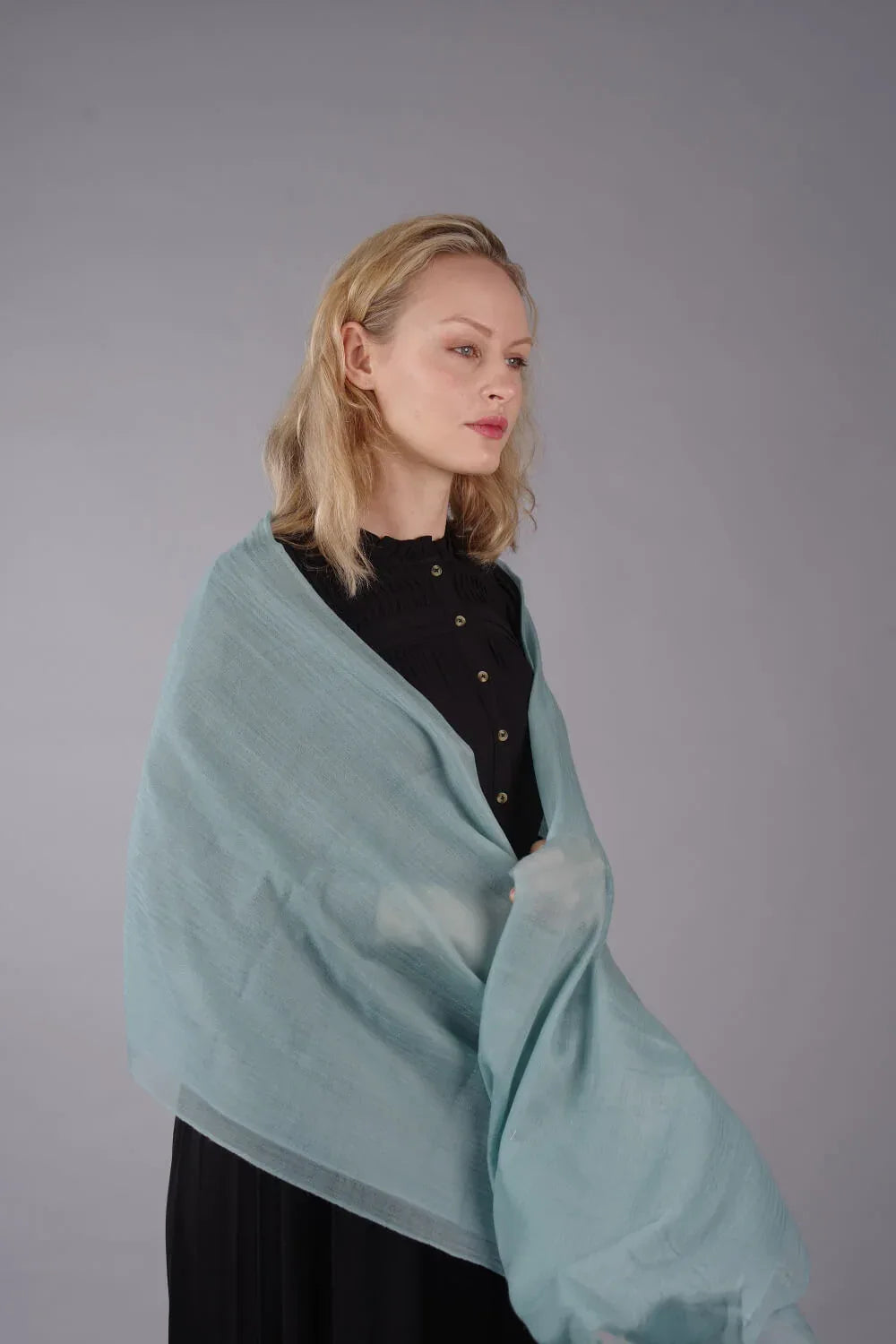 Extra Large Finest Cashmere Shawl Mint Green - Vshine Silk and Shine 