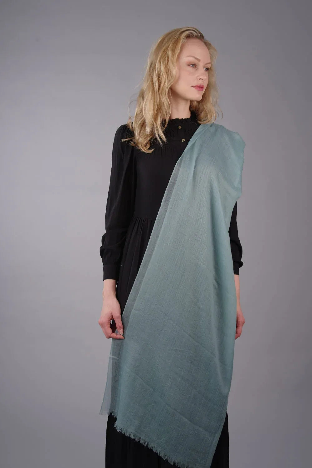 Extra Large Finest Cashmere Shawl Mint Green - Vshine Silk and Shine 