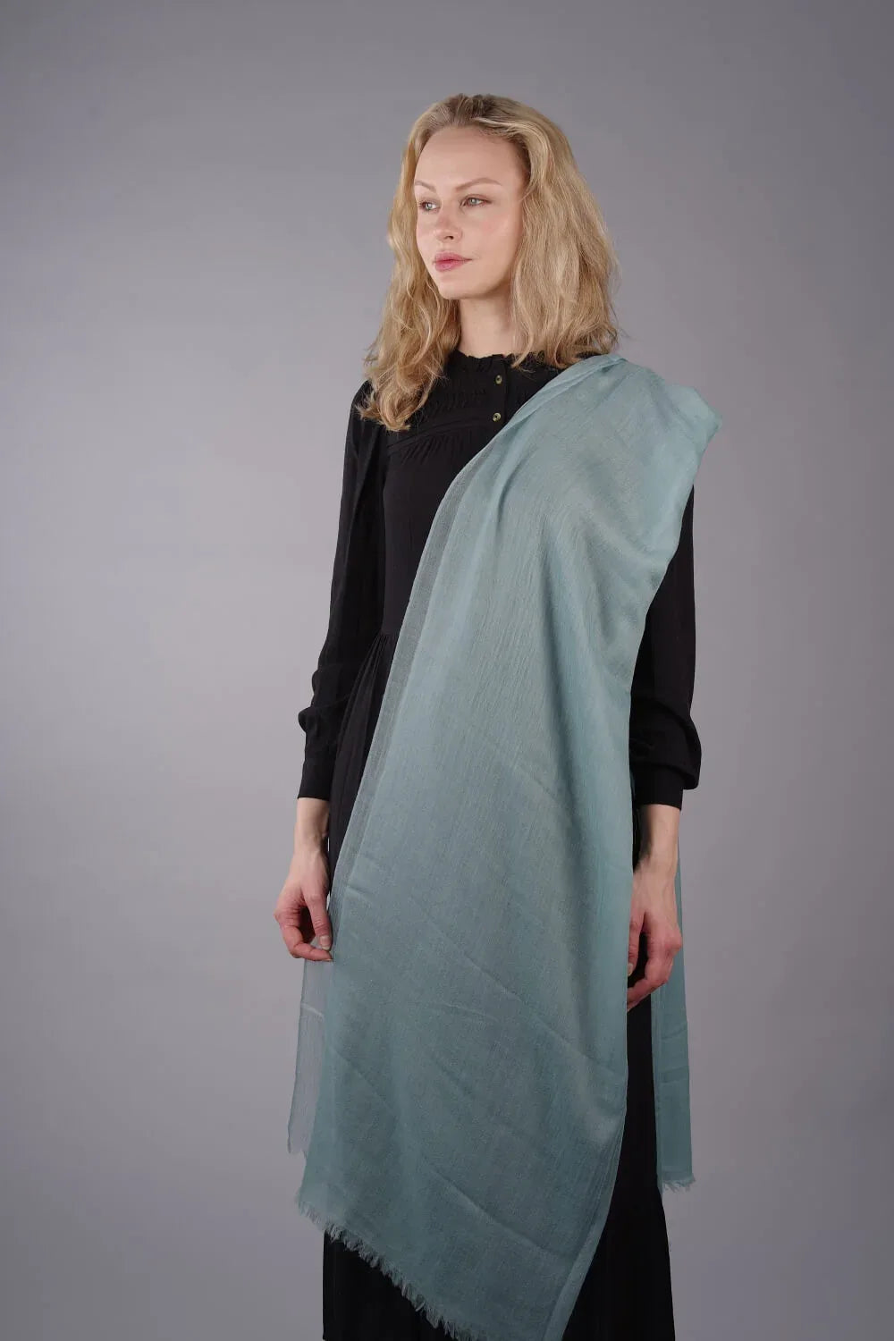Extra Large Finest Cashmere Shawl Mint Green - Vshine Silk and Shine 
