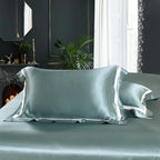 Luxury Silk and Shine Bedding Set Pure Lux Neutral Tone Duckegg - Vshine Silk and Shine 