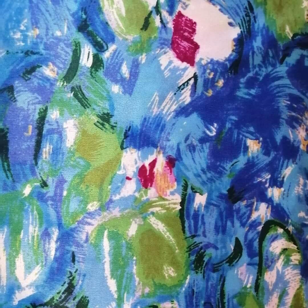 Oil Paint Silk Scarf| Oil Paint Water Lily - Vshine Silk and Shine 